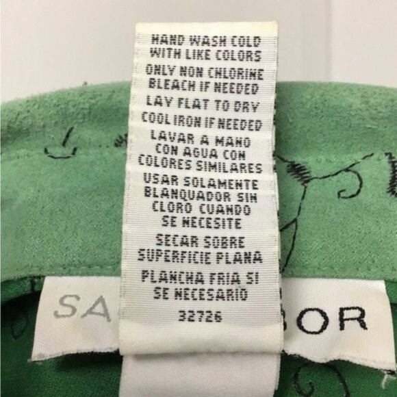 Sag Harbor Long Sleeve Collar Button Down Texture Shirt/Jacket, Green, size L - Picture 6 of 6